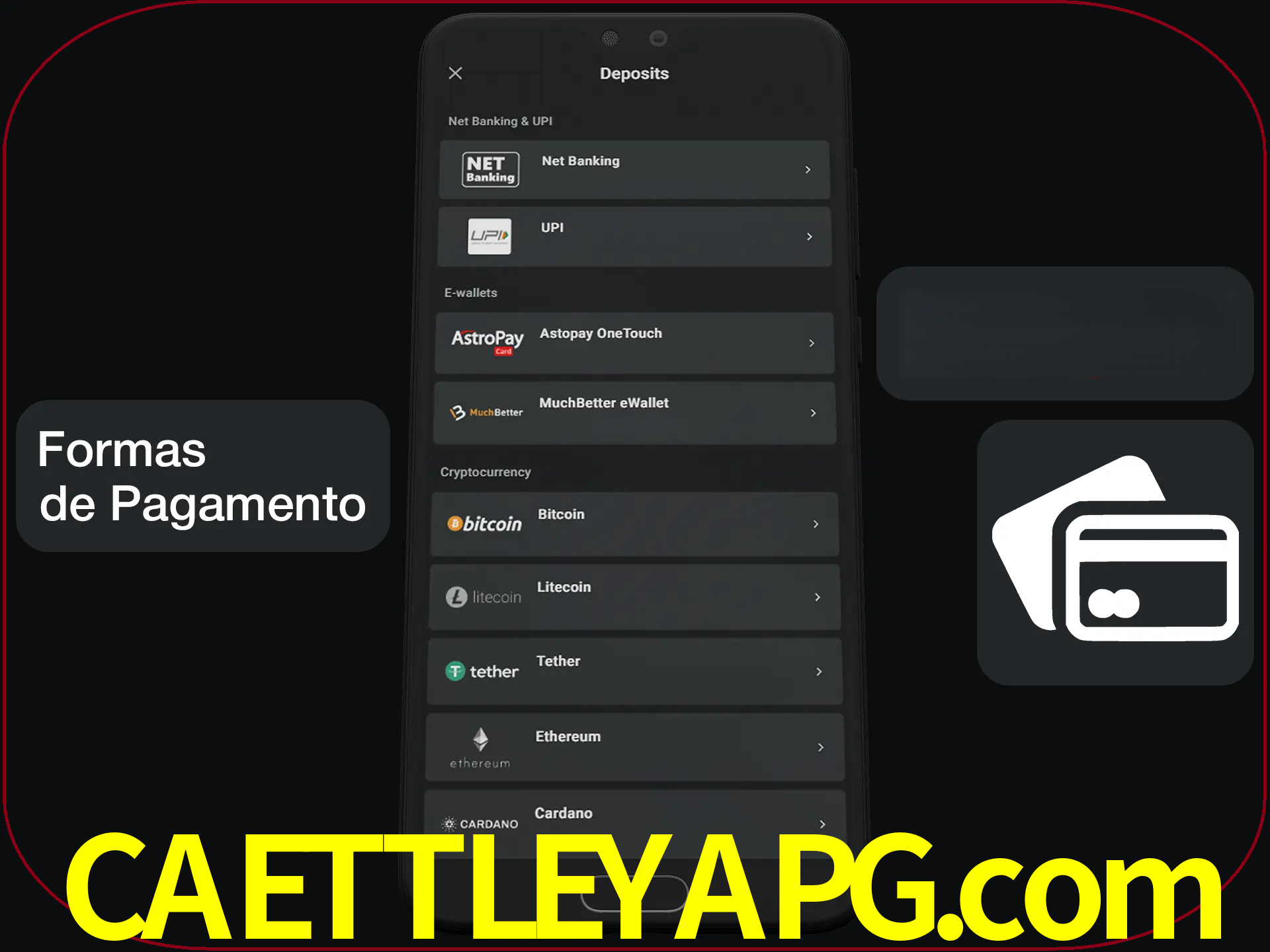 Escolha a forma de pagamento de sua preferência.
