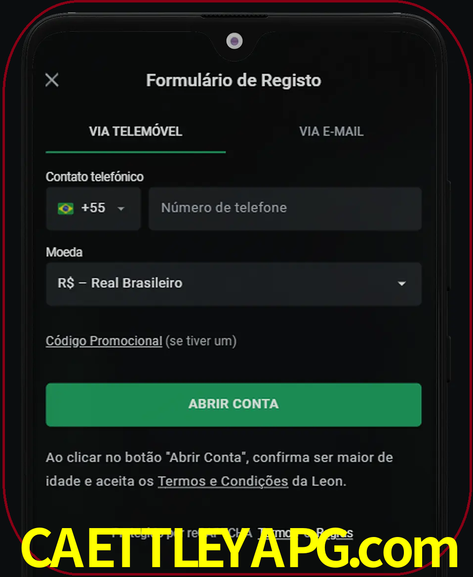 Abra o aplicativo e inicie o processo de registro.